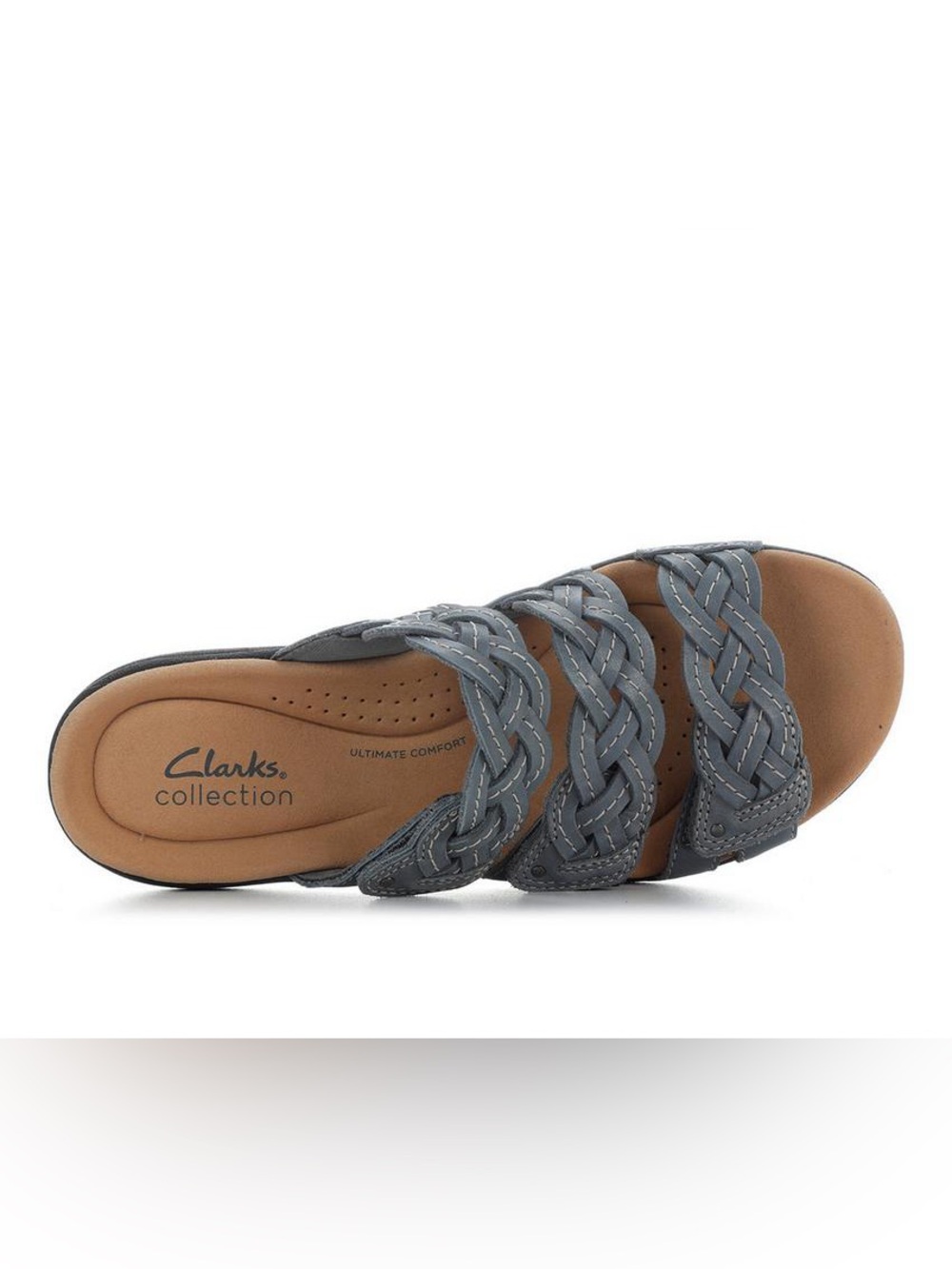WOMEN'S CLARKS LAURIEANN RIO SANDALS in blue grey size 8.5W wide with